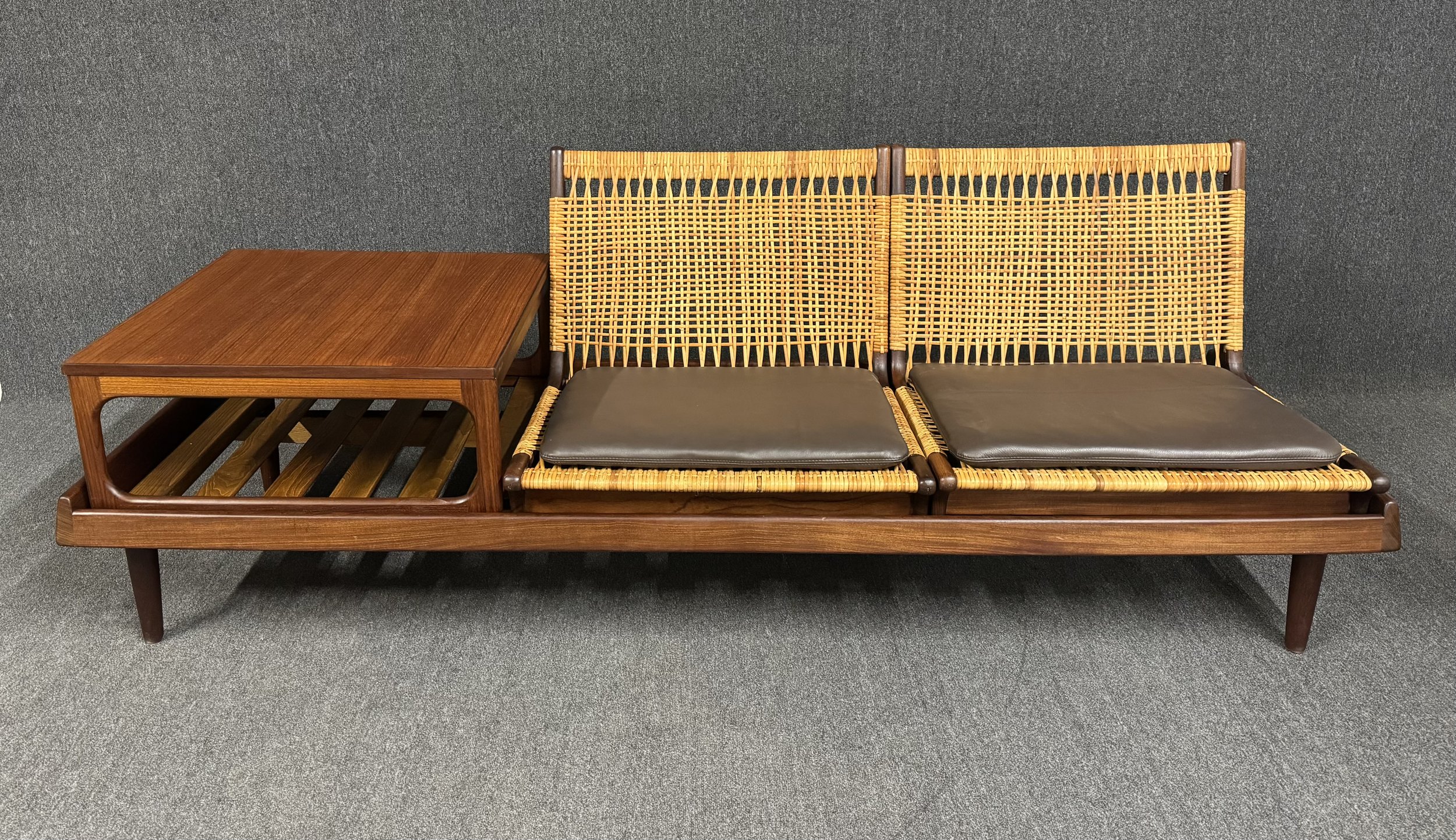 Vintage Danish Mid Century Modern Teak Tv161 Modular Bench by Hans